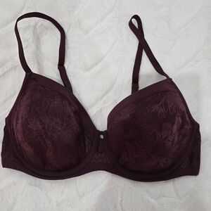 Soma Plunge Lace Underwire Bra in Deep Plum, 34D